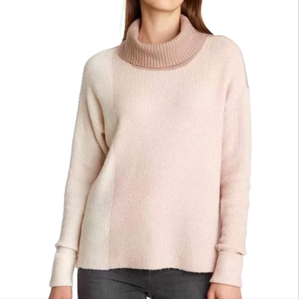 𝅺NEW! ADYSON PARKER Rose Combo Colorblock Turtleneck Sweater Lg.